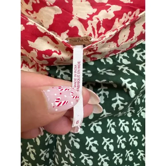 Free People Cotton Medley Patchwork Hidden Earth Maxi Skirt, Sz 6 Boho - Picture 2 of 3